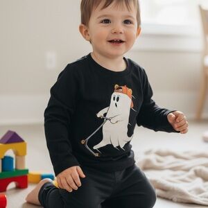 Baby Gap Black Long Sleeve Ghost Tee
